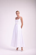 Vestido Regata Tricot Com Saia Tricoline - Catherine