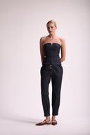 Top Corset Jeans De Alfaiataria Com Botões - Isabella