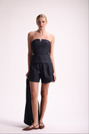 Top Corset Jeans De Alfaiataria Com Botões - Isabella