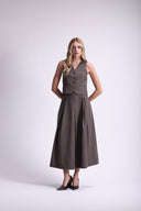 Saia Longa de Alfaiataria Com Pregas - Renata