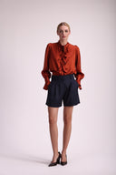 Camisa Feminina de Seda Gola Padre - Luiza