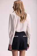 Shorts Saia de Alfaiataria Feminino com Pregas - Tatiana