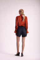 Camisa Feminina de Seda Gola Padre - Luiza