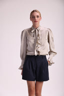 Camisa Feminina de Seda Gola Padre - Luiza